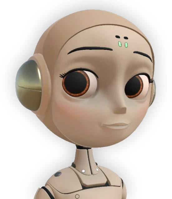 Robot named Xaia looking at you